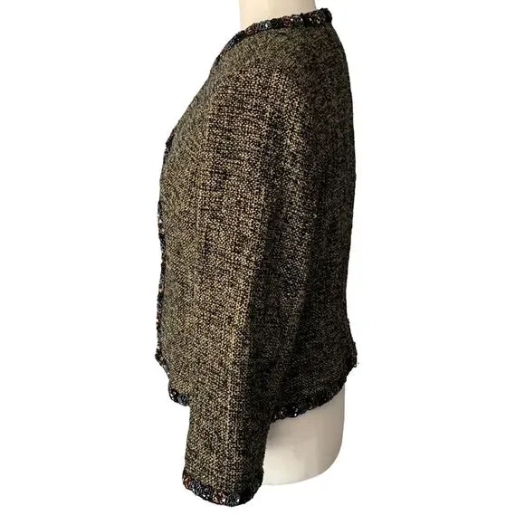 Jossefine Chaya Petite Beaded Embellished Tweed Blazer Size 10 - Picture 2 of 8
